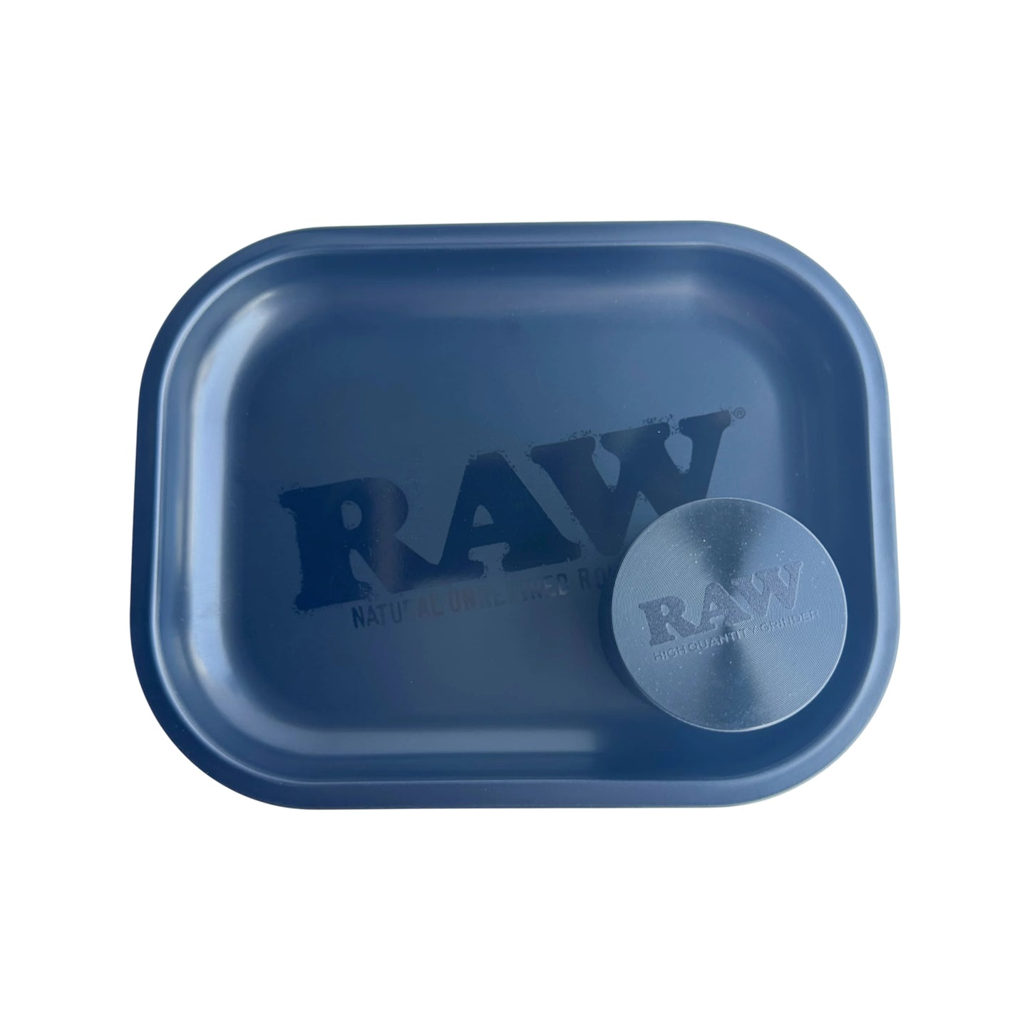 RAW Metal Rolling Tray and Herb Grinder 2 Pieces Combo
