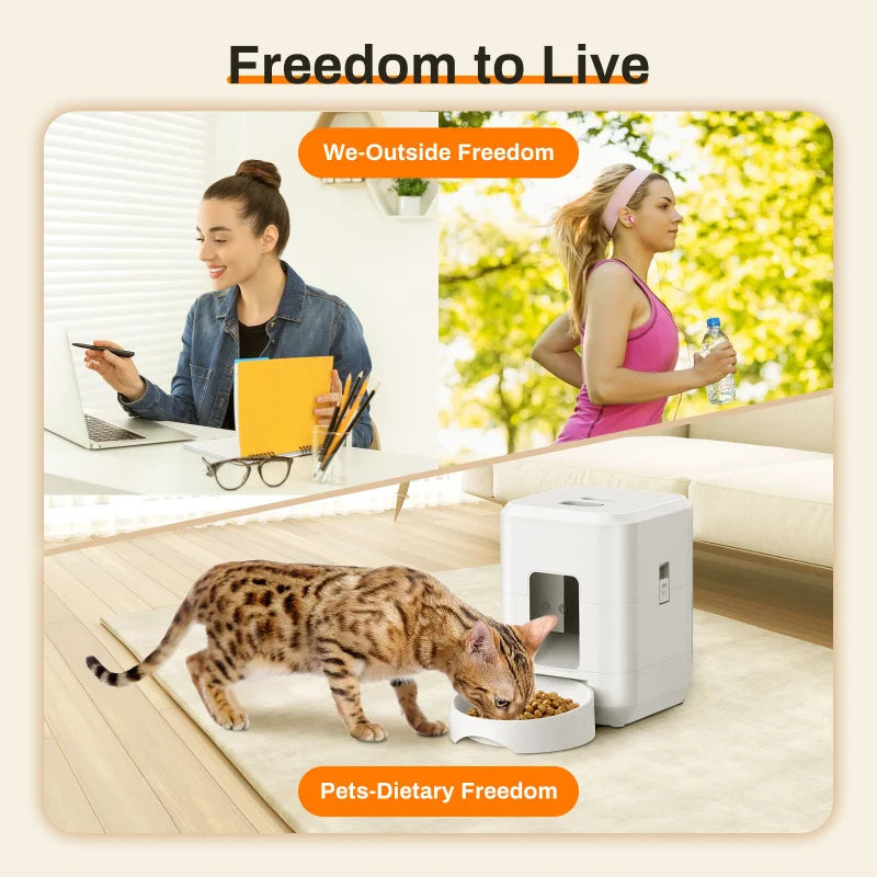 2L Smart Phone Control Pet Feeder for Cats and Small Dogs
