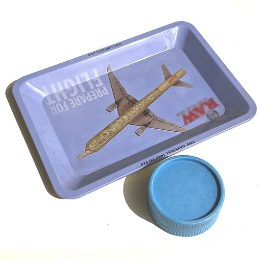 Airplane Rolling Tray With grinder