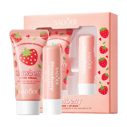 Cute Scented Lip Balm and hand cream set