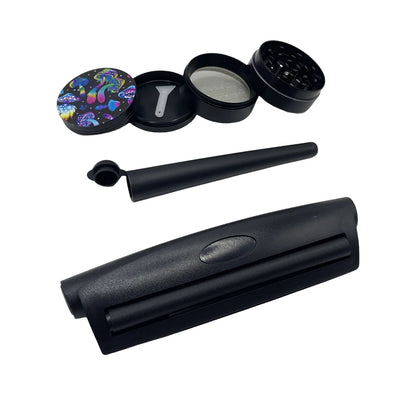 6pcs set- Ash Tray, Rolling Tray, Grinder, Storing Tin and Skin Holder for Rolling