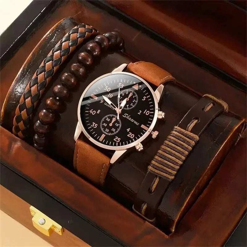 Mens Watch with Mens Stylish Accessory Bracelets