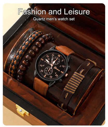 Mens Watch with Mens Stylish Accessory Bracelets
