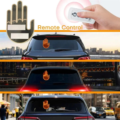 Remote Control Middle Finger, Rock & Roll, and Stop Sign Hand for Car Window