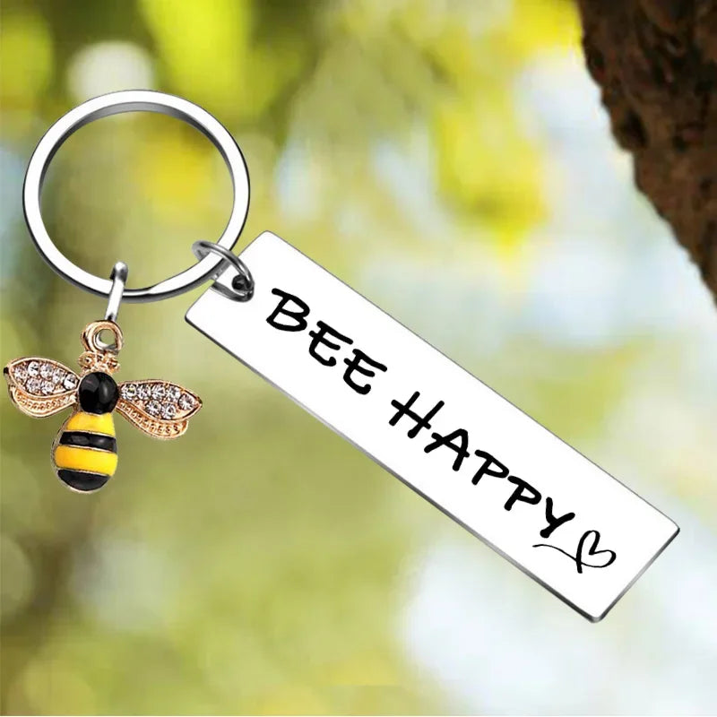 Bee Happy Key Chain