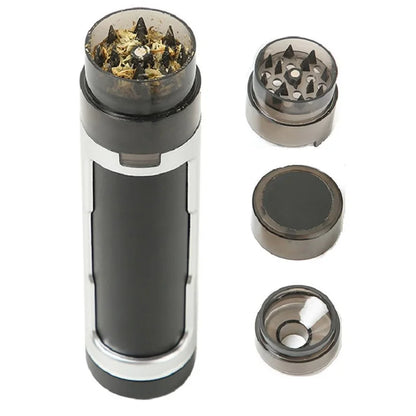3-in-1 Herb Grinder with Roller Funnel and Storage Tube
